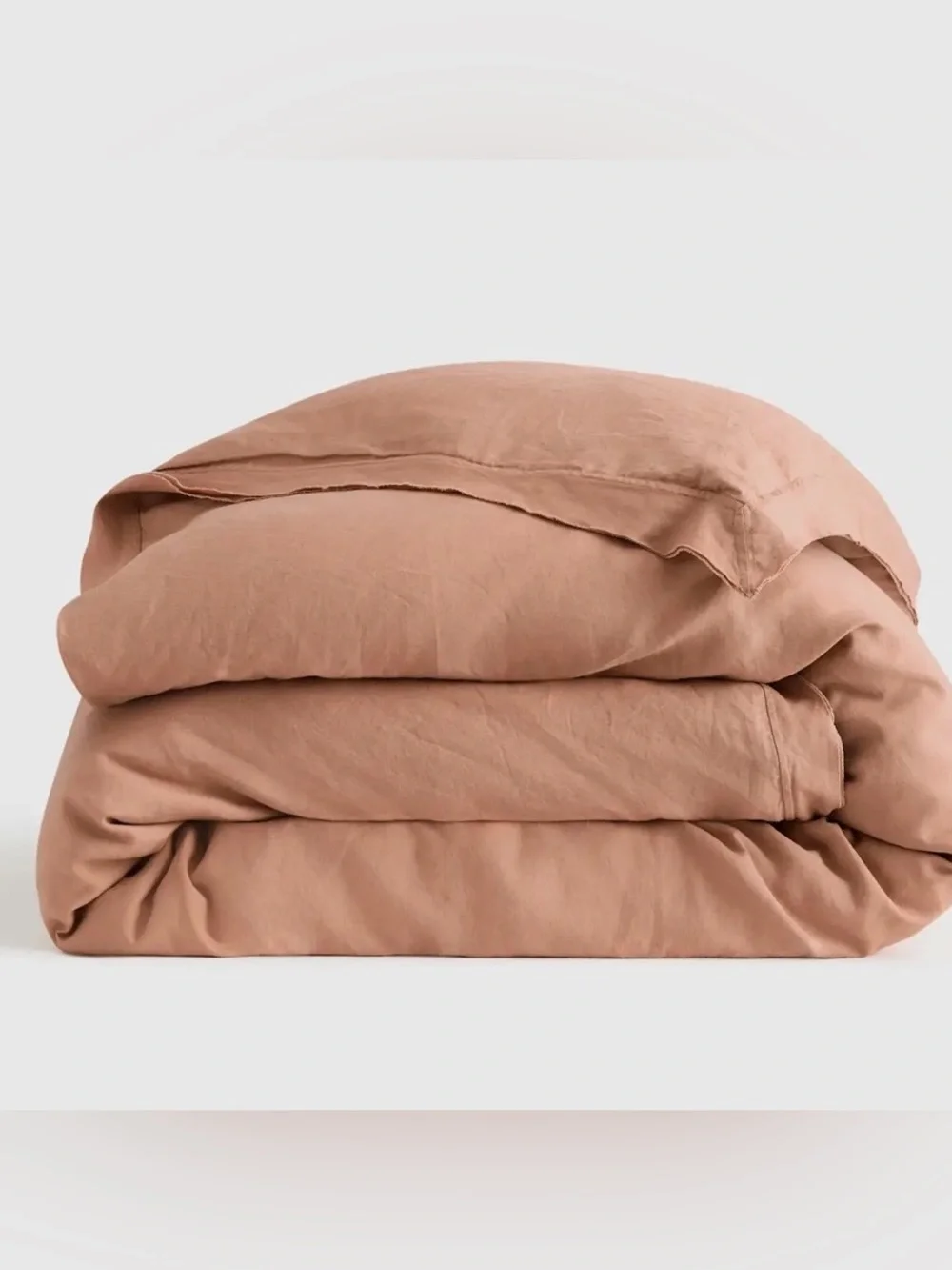NWOT Quince European Linen Double Flange 1 Pc Duvet Cover, Twin (Desert Sunset)
